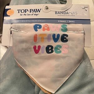 Top Paw Dog Bandana with Colorful Letters. Sz XS-S
